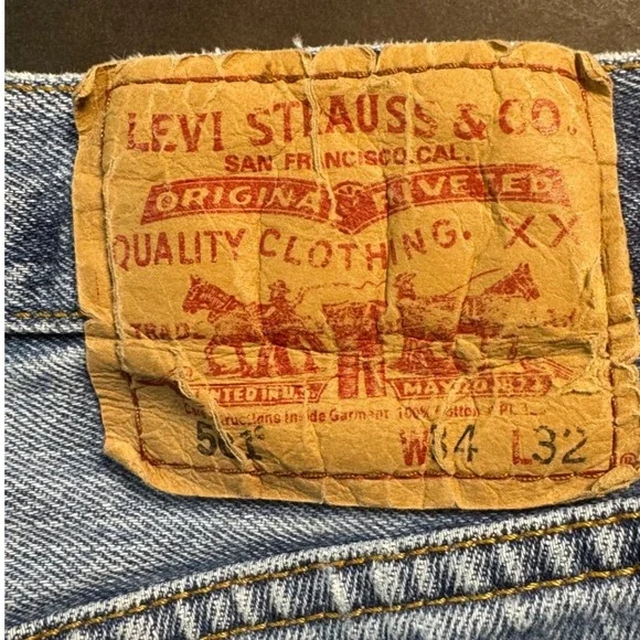 Levi Strauss 501 Button Fly Jeans Mens 90s VTG USA Straight Leg W34 L30 Hemmed - Picture 6 of 8